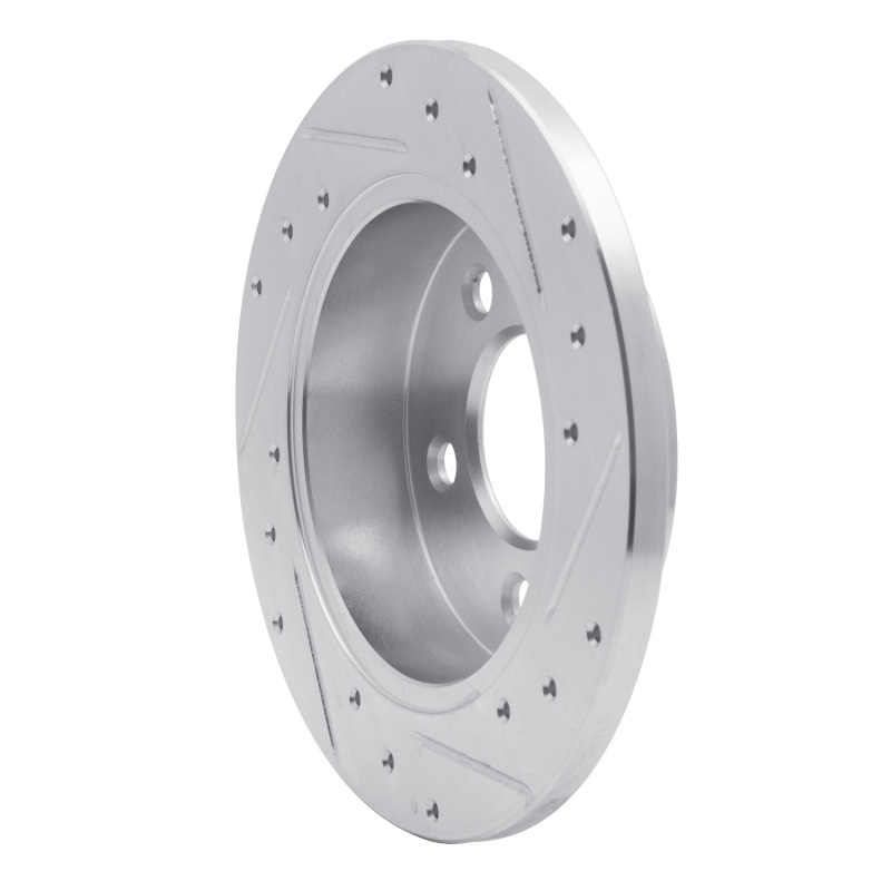 Ford Mustang Brake Rotor (1) - Rear Left - R1 Concepts - Drilled & Slotted - Silver - `94-`04